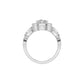 Leafy Marquise Round Solitaire Diamond Ring 18 KT / White Gold / 18