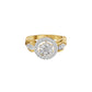 Leafy Marquise Round Solitaire Diamond Ring 18 KT / Yellow Gold / 18