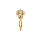 Leafy Marquise Round Solitaire Diamond Ring 18 KT / Yellow Gold / 18