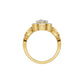 Leafy Marquise Round Solitaire Diamond Ring 18 KT / Yellow Gold / 18