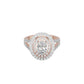 Split Shank Double Halo Oval Solitaire Diamond Engagement Ring 18 KT / Rose Gold / 18