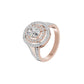 Split Shank Double Halo Oval Solitaire Diamond Engagement Ring 18 KT / Rose Gold / 18