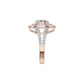Split Shank Double Halo Oval Solitaire Diamond Engagement Ring 18 KT / Rose Gold / 18