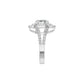 Split Shank Double Halo Oval Solitaire Diamond Engagement Ring 18 KT / White Gold / 18