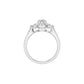 Split Shank Double Halo Oval Solitaire Diamond Engagement Ring 18 KT / White Gold / 18