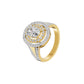 Split Shank Double Halo Oval Solitaire Diamond Engagement Ring 18 KT / Yellow Gold / 18