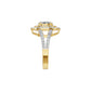 Split Shank Double Halo Oval Solitaire Diamond Engagement Ring 18 KT / Yellow Gold / 18