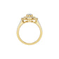 Split Shank Double Halo Oval Solitaire Diamond Engagement Ring 18 KT / Yellow Gold / 18