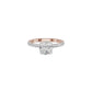 Textured Pave Cushion Solitaire Diamond Engagement Ring 18 KT / Rose Gold / 18