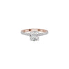 Textured Pave Cushion Solitaire Diamond Engagement Ring 18 KT / Rose Gold / 18