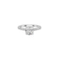 Textured Pave Cushion Solitaire Diamond Engagement Ring 18 KT / White Gold / 18