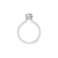 Textured Pave Cushion Solitaire Diamond Engagement Ring 18 KT / White Gold / 18
