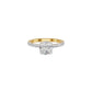 Textured Pave Cushion Solitaire Diamond Engagement Ring 18 KT / Yellow Gold / 18