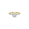 Textured Pave Cushion Solitaire Diamond Engagement Ring 18 KT / Yellow Gold / 18