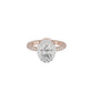 Oval Halo Solitaire Diamond Engagement Ring 18 KT / Rose Gold / 18