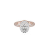 Oval Halo Solitaire Diamond Engagement Ring 18 KT / Rose Gold / 18
