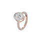 Oval Halo Solitaire Diamond Engagement Ring 18 KT / Rose Gold / 18