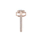 Oval Halo Solitaire Diamond Engagement Ring 18 KT / Rose Gold / 18