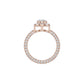 Oval Halo Solitaire Diamond Engagement Ring 18 KT / Rose Gold / 18