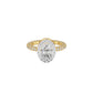 Oval Halo Solitaire Diamond Engagement Ring 18 KT / Yellow Gold / 18