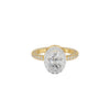 Oval Halo Solitaire Diamond Engagement Ring 18 KT / Yellow Gold / 18