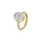 Oval Halo Solitaire Diamond Engagement Ring 18 KT / Yellow Gold / 18