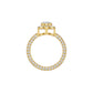 Oval Halo Solitaire Diamond Engagement Ring 18 KT / Yellow Gold / 18