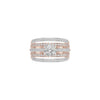 Five Line Round Solitaire Diamond Cocktail Ring 18 KT / Rose Gold / 18