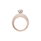 Five Line Round Solitaire Diamond Cocktail Ring 18 KT / Rose Gold / 18