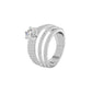 Five Line Round Solitaire Diamond Cocktail Ring 18 KT / White Gold / 18