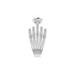 Five Line Round Solitaire Diamond Cocktail Ring 18 KT / White Gold / 18