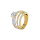 Five Line Round Solitaire Diamond Cocktail Ring 18 KT / Yellow Gold / 18