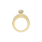 Five Line Round Solitaire Diamond Cocktail Ring 18 KT / Yellow Gold / 18