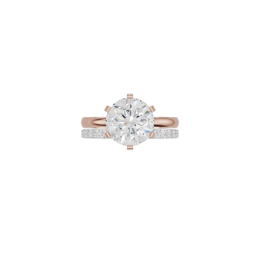 Brilliant Round Solitaire Dual Band Diamond Cocktail Ring