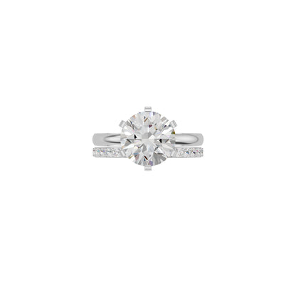 Brilliant Round Solitaire Dual Band Diamond Cocktail Ring
