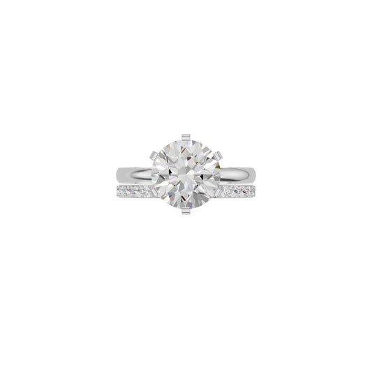 Brilliant Round Solitaire Dual Band Diamond Cocktail Ring