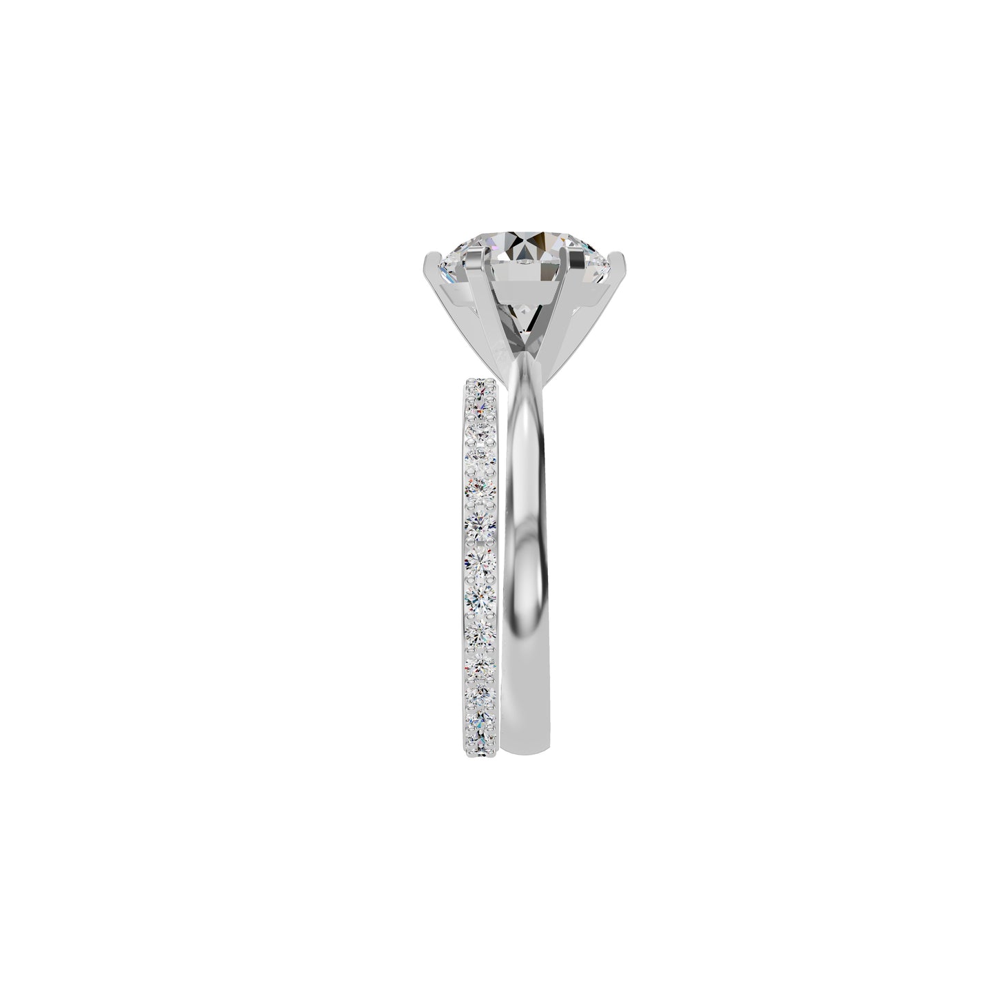 Brilliant Round Solitaire Dual Band Diamond Cocktail Ring