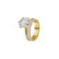Brilliant Round Solitaire Dual Band Diamond Cocktail Ring