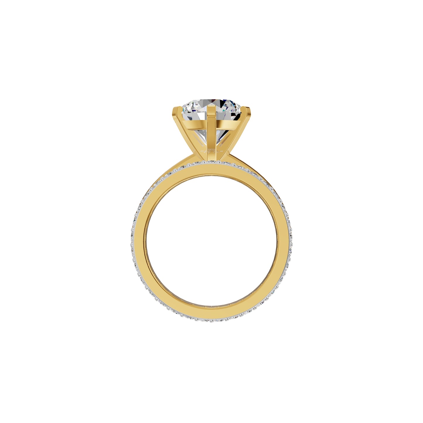 Brilliant Round Solitaire Dual Band Diamond Cocktail Ring
