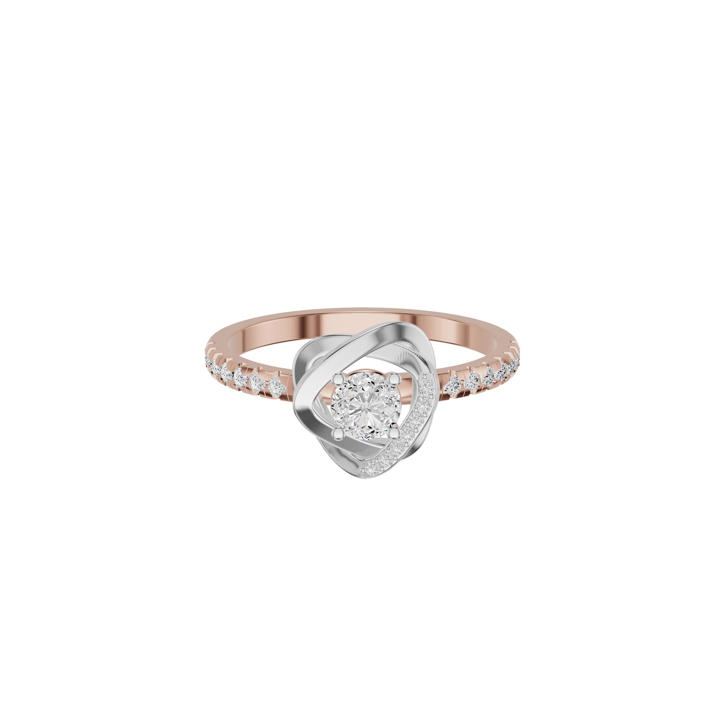 Spiral Vortex Diamond Ring 18 KT / Rose Gold / 18