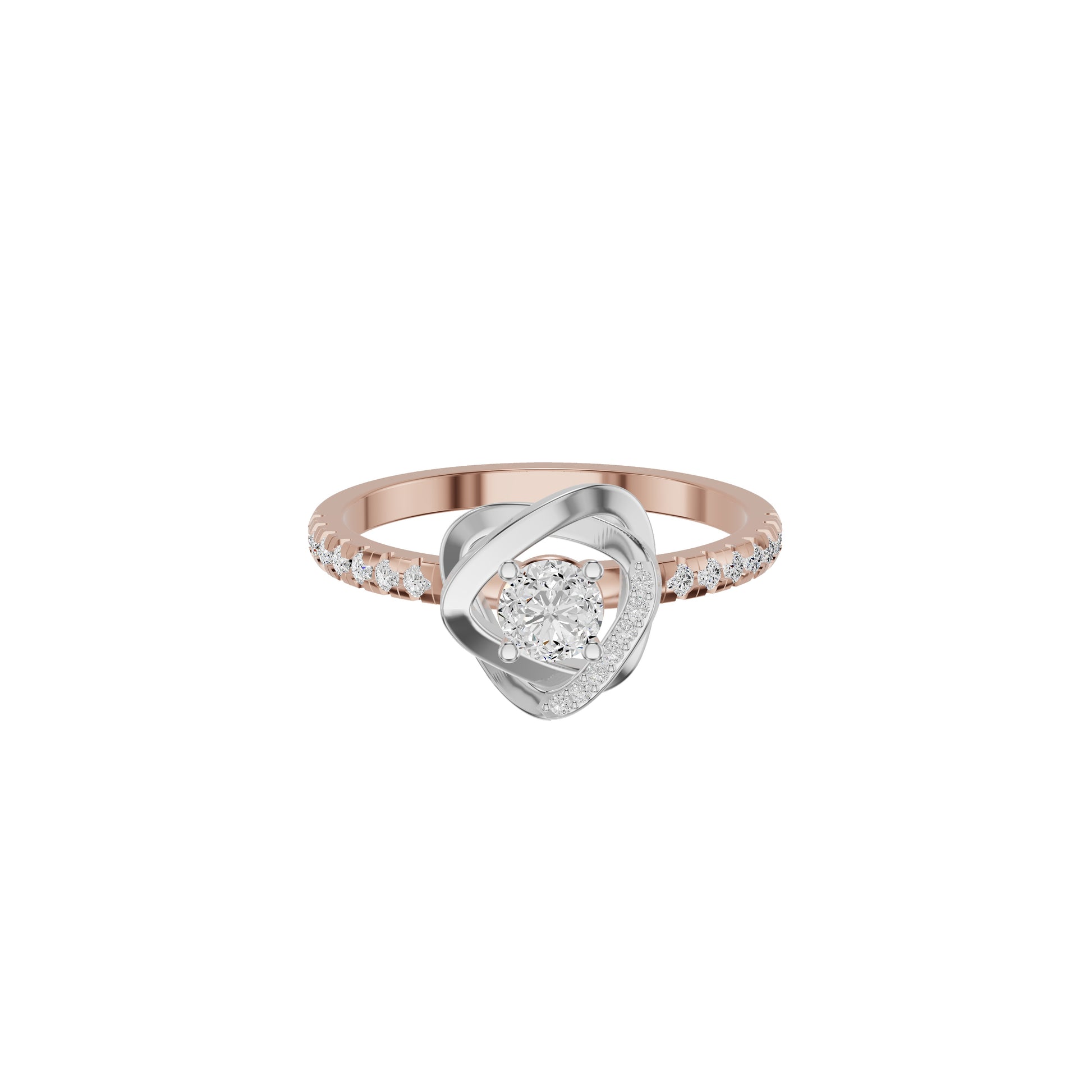 Spiral Vortex Diamond Ring 18 KT / Rose Gold / 18