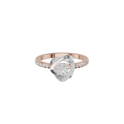 Spiral Vortex Diamond Ring 18 KT / Rose Gold / 18