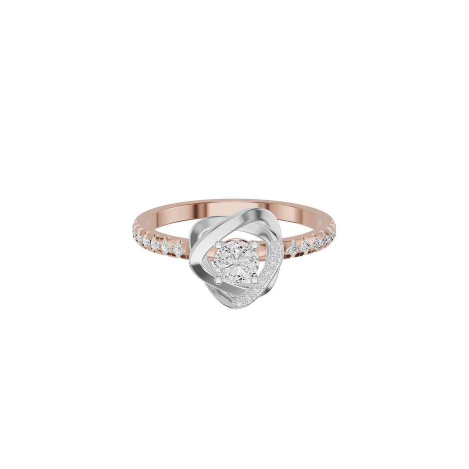 Spiral Vortex Diamond Ring 18 KT / Rose Gold / 18