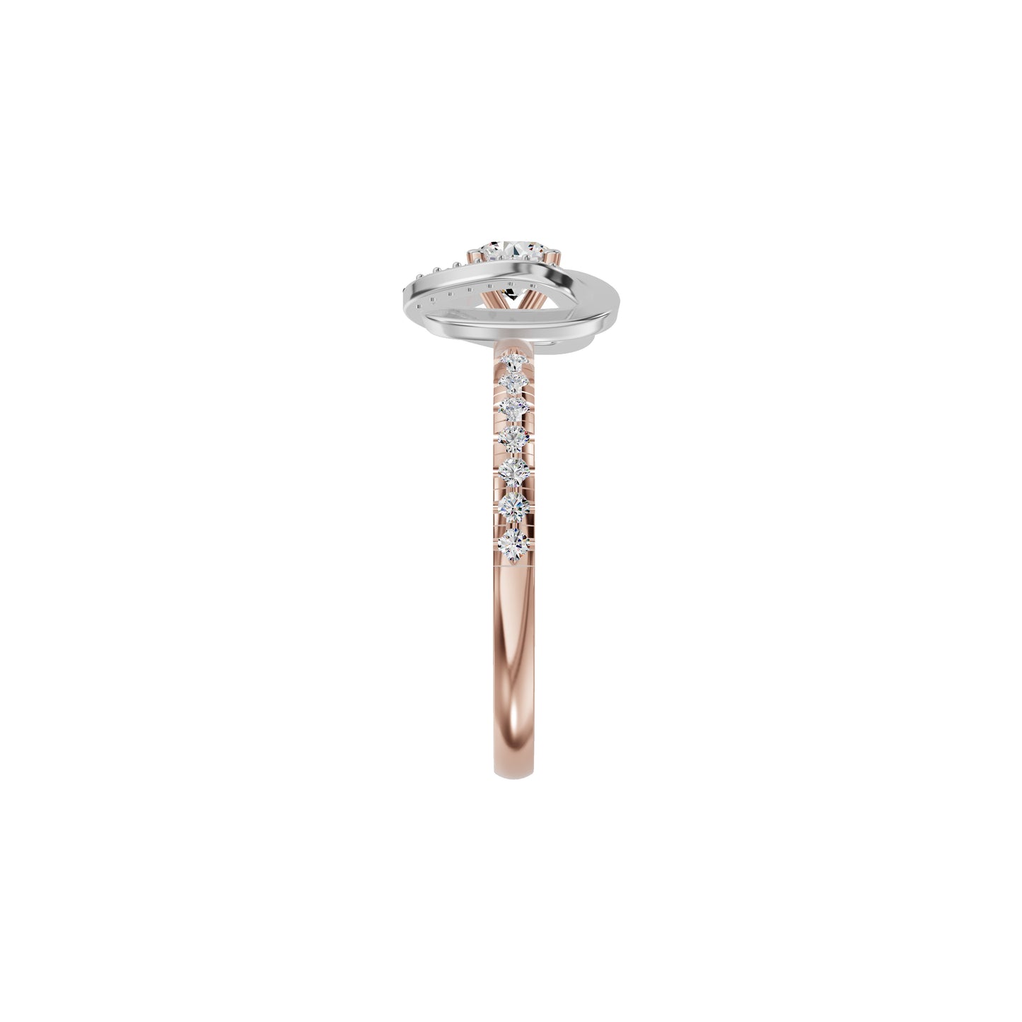 Spiral Vortex Diamond Ring 18 KT / Rose Gold / 18