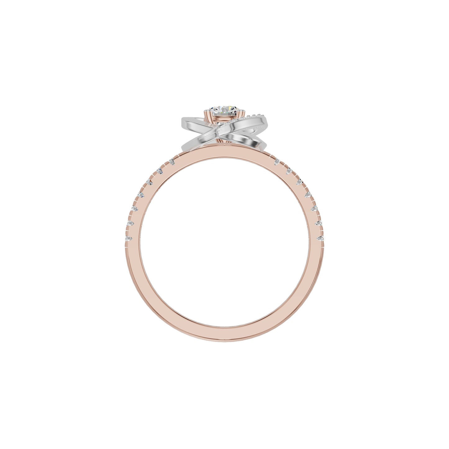 Spiral Vortex Diamond Ring 18 KT / Rose Gold / 18