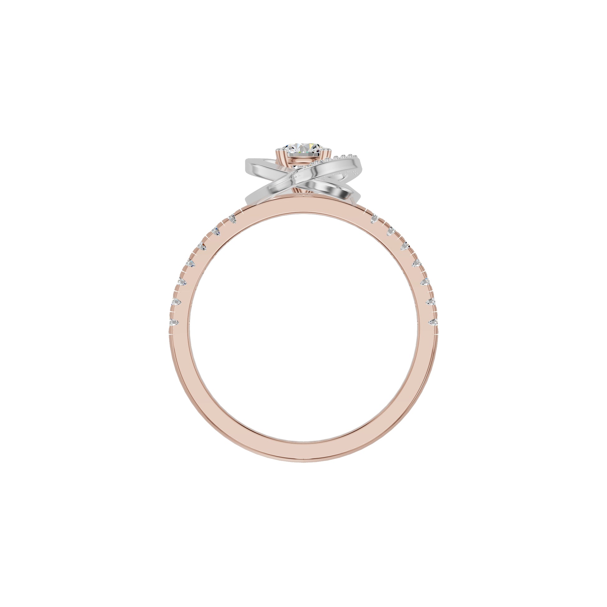 Spiral Vortex Diamond Ring 18 KT / Rose Gold / 18