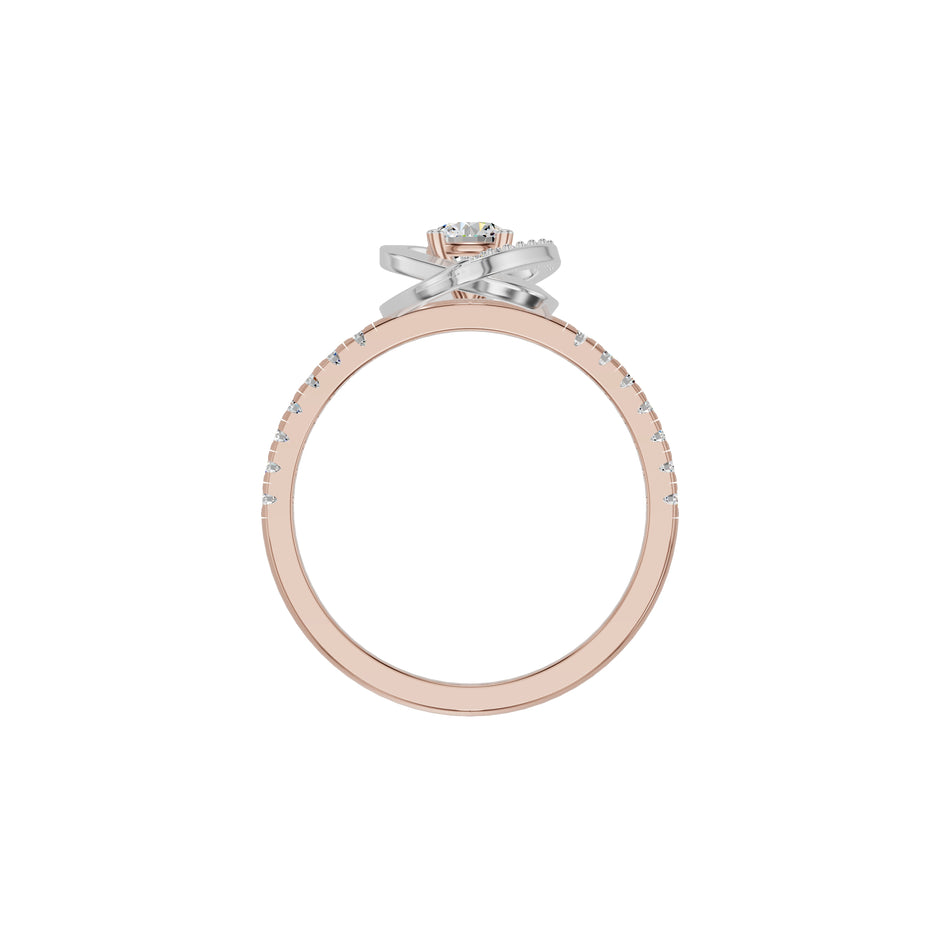 Spiral Vortex Diamond Ring 18 KT / Rose Gold / 18