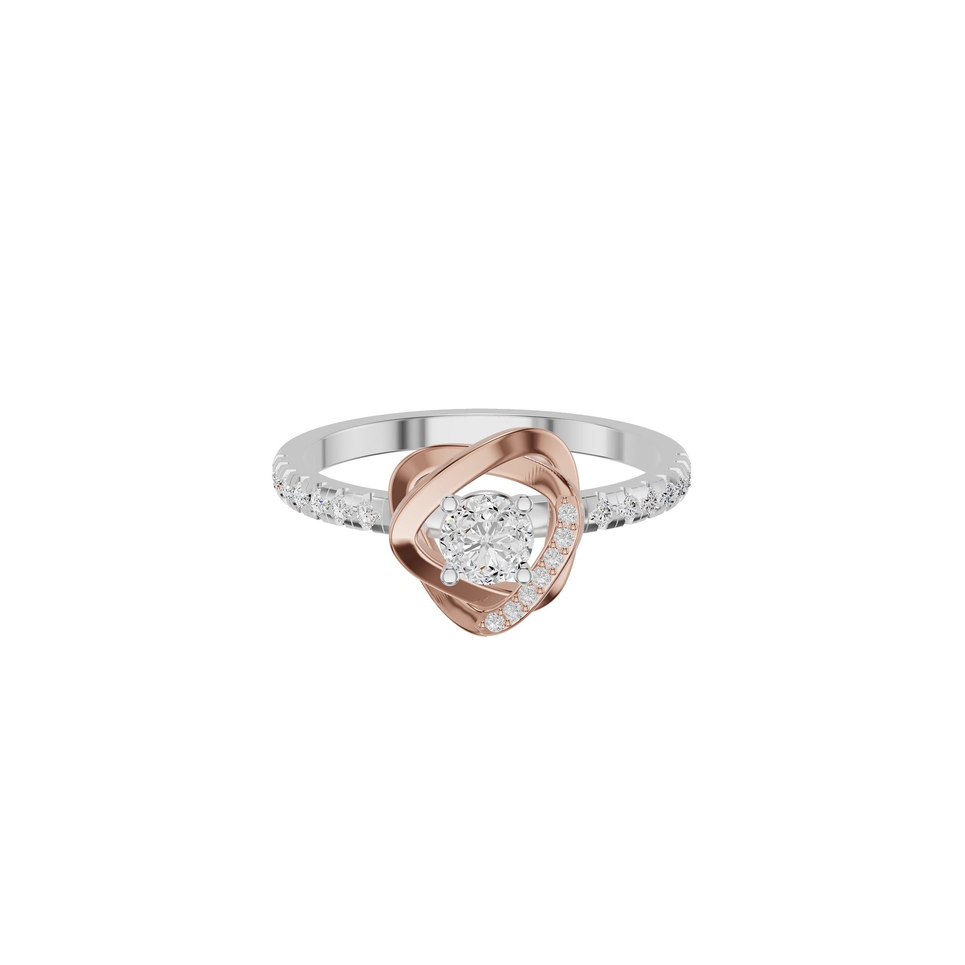 Spiral Vortex Diamond Ring 18 KT / White Gold / 18