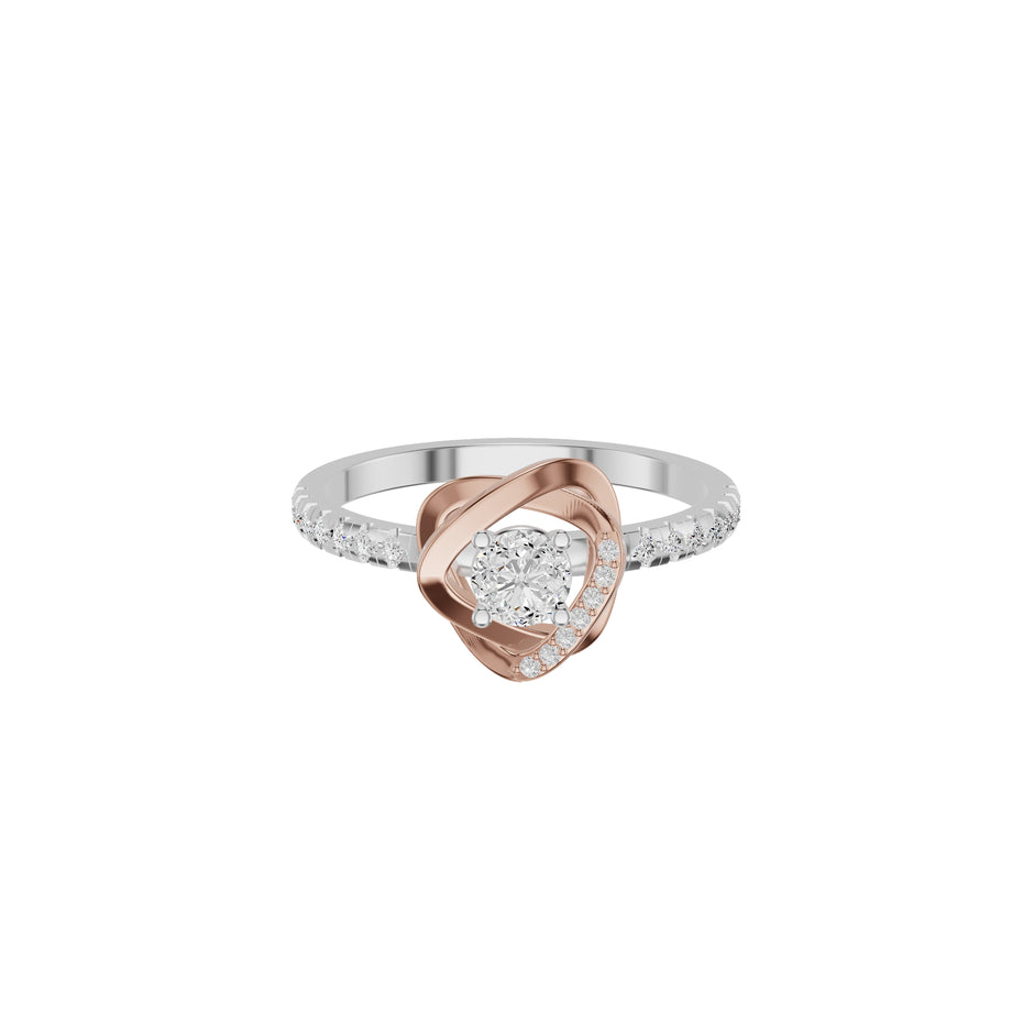 Spiral Vortex Diamond Ring 18 KT / White Gold / 18
