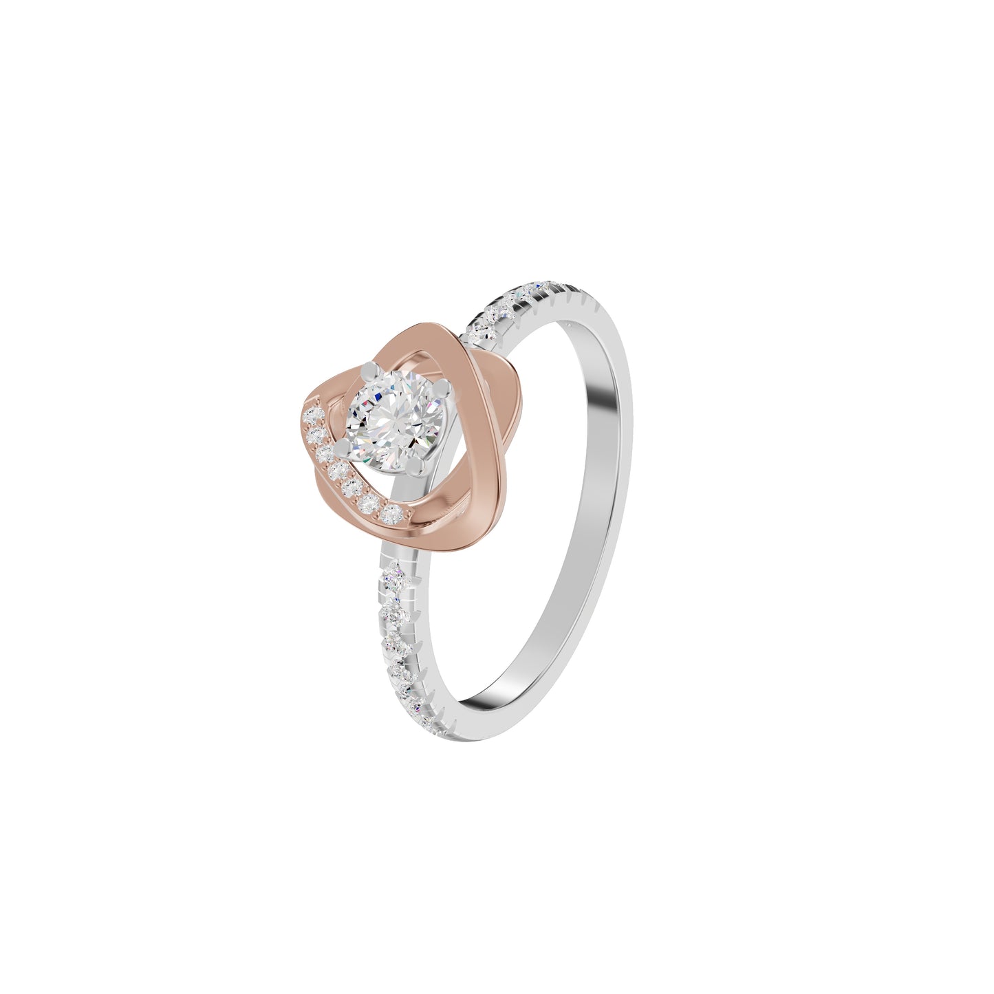Spiral Vortex Diamond Ring 18 KT / White Gold / 18